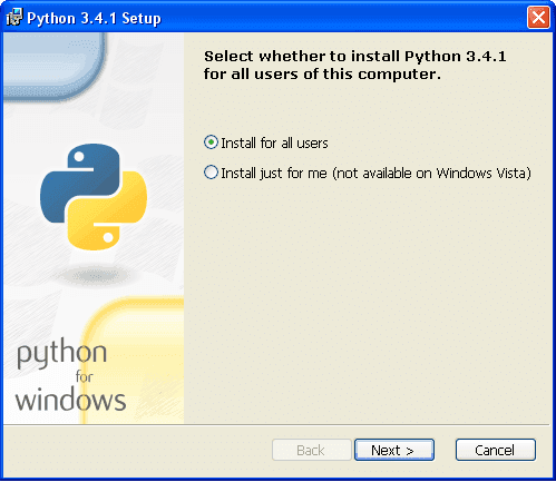 Установка Python - шаг 2